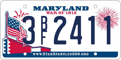 MD license plate 3BF2411