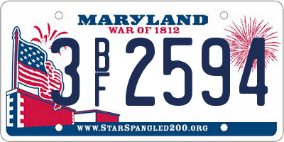 MD license plate 3BF2594