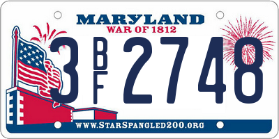 MD license plate 3BF2748