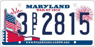 MD license plate 3BF2815