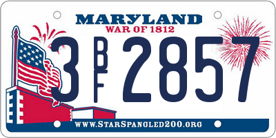 MD license plate 3BF2857