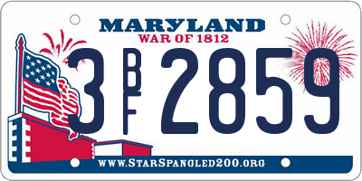 MD license plate 3BF2859
