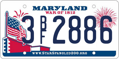 MD license plate 3BF2886