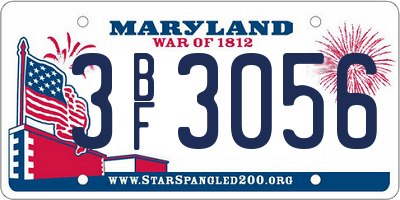MD license plate 3BF3056
