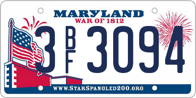 MD license plate 3BF3094