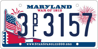MD license plate 3BF3157