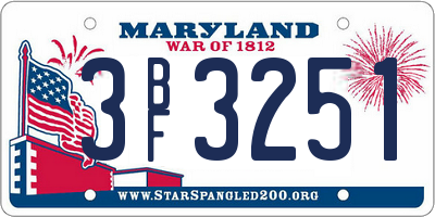 MD license plate 3BF3251