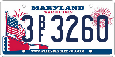 MD license plate 3BF3260