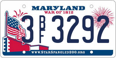 MD license plate 3BF3292