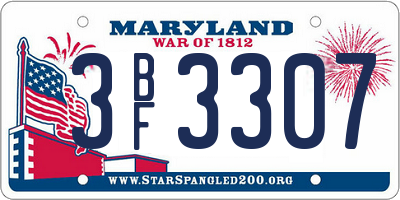 MD license plate 3BF3307