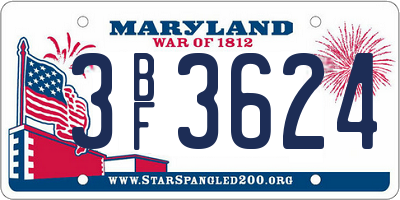 MD license plate 3BF3624