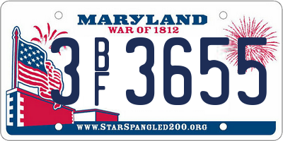 MD license plate 3BF3655