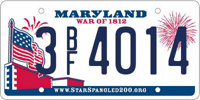 MD license plate 3BF4014