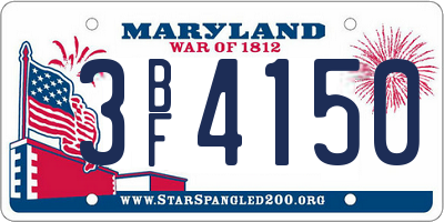 MD license plate 3BF4150