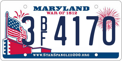 MD license plate 3BF4170