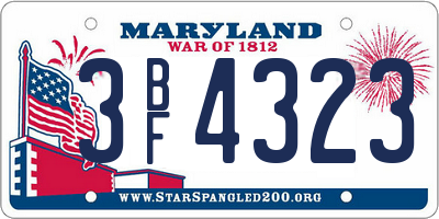 MD license plate 3BF4323