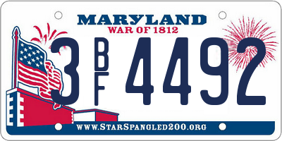 MD license plate 3BF4492