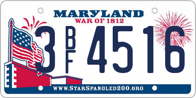 MD license plate 3BF4516