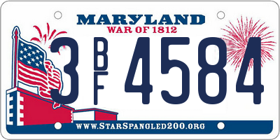 MD license plate 3BF4584