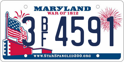MD license plate 3BF4591