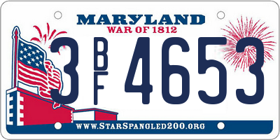 MD license plate 3BF4653