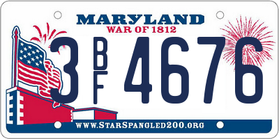 MD license plate 3BF4676