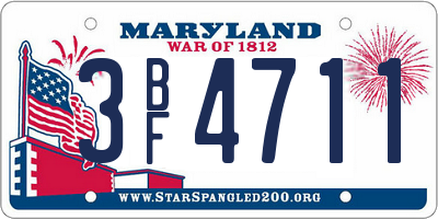 MD license plate 3BF4711