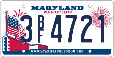 MD license plate 3BF4721