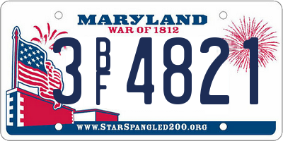 MD license plate 3BF4821