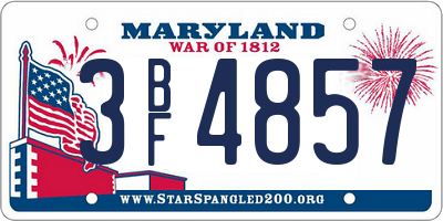 MD license plate 3BF4857
