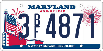 MD license plate 3BF4871