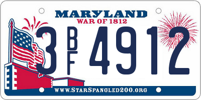 MD license plate 3BF4912