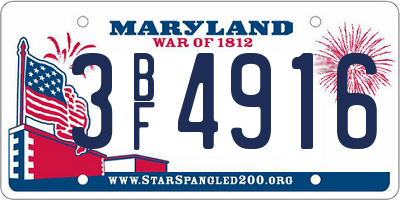 MD license plate 3BF4916
