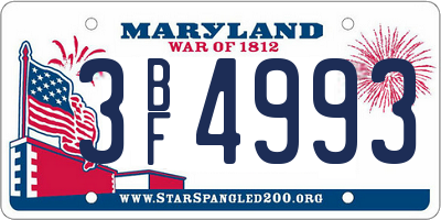 MD license plate 3BF4993