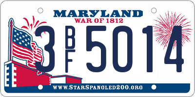MD license plate 3BF5014