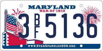 MD license plate 3BF5136