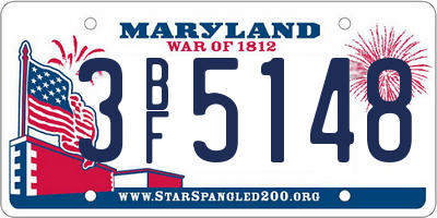MD license plate 3BF5148
