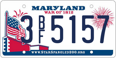 MD license plate 3BF5157