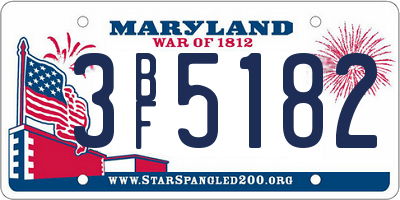 MD license plate 3BF5182