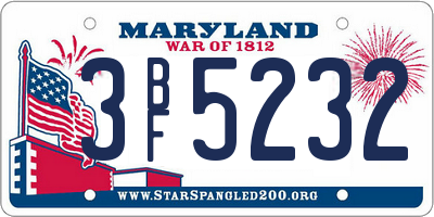 MD license plate 3BF5232