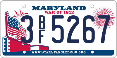 MD license plate 3BF5267