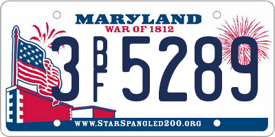 MD license plate 3BF5289