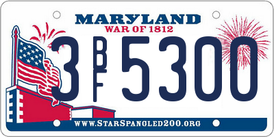 MD license plate 3BF5300