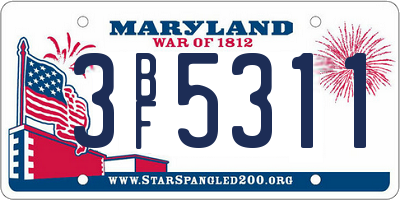 MD license plate 3BF5311