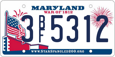 MD license plate 3BF5312