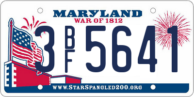 MD license plate 3BF5641