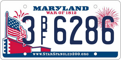 MD license plate 3BF6286