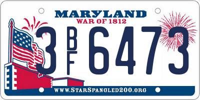 MD license plate 3BF6473