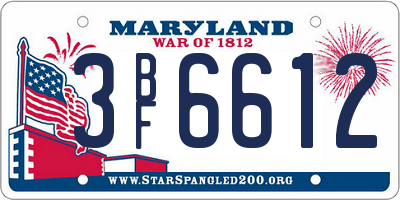 MD license plate 3BF6612