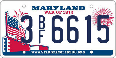 MD license plate 3BF6615